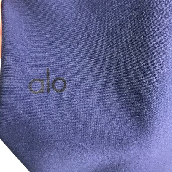 Alo Leggings Womens Sz M Navy Blue Athletic Yoga Elastic High Waist Pull-On - Picture 2 of 6